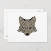 Metallic Fox Face Briefkaart (Voorkant / Achterkant)