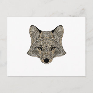 Metallic Fox Face Briefkaart