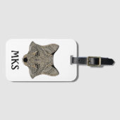 Metallic Fox Face Monogram Bagagelabel (Voorkant (horizontaal))