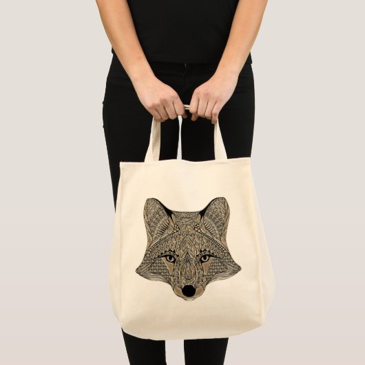 Metallic Fox Face Tote Bag (Voorkant (product))