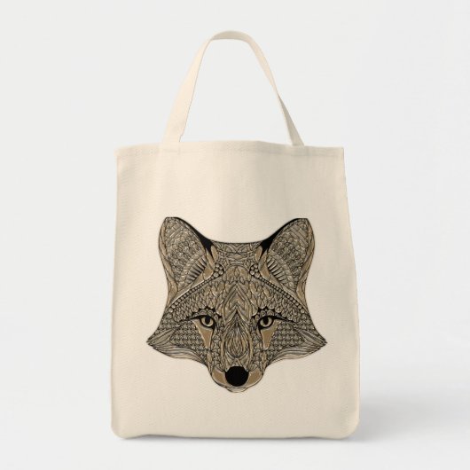 Metallic Fox Face Tote Bag (Voorkant)