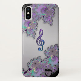 Metallic Fractal Music Clef iPhone Case