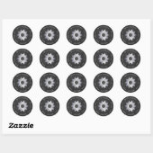 Metallic - Gear Mechanic Return-adreslabel Ronde Sticker (Vel)
