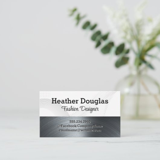 Metallic geborsteld | Abstracte achtergrond Visitekaartje (Staand voorkant)