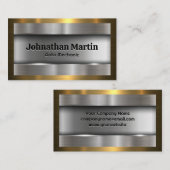 Metallic geborsteld | Goud aluminium Visitekaartje (Voorkant / Achterkant)