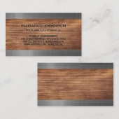 Metallic geborsteld | houtversiering visitekaartje (Voorkant / Achterkant)