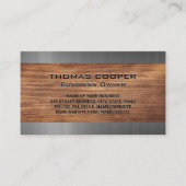 Metallic geborsteld | houtversiering visitekaartje (Voorkant)