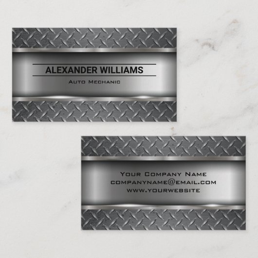 Metallic geborsteld industrieel diamant verguld st visitekaartje (Voorkant / Achterkant)