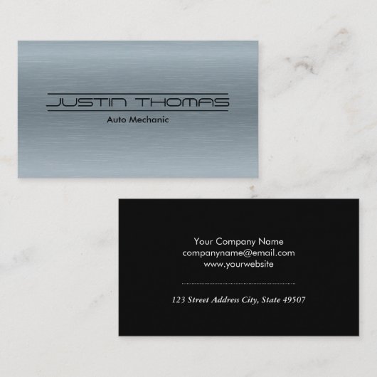 Metallic Geborsteld Industriële Achtergrond Visitekaartje (Voorkant / Achterkant)