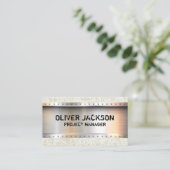 Metallic geborsteld | klinknagels | Grunge-structu Visitekaartje (Staand voorkant)