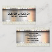 Metallic geborsteld | klinknagels | Grunge-structu Visitekaartje (Voorkant / Achterkant)