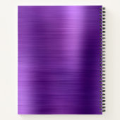 Metallic geborsteld Paars modern Script-monogram Notitieboek (Achterkant)