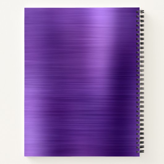 Metallic geborsteld Paars modern Script-monogram Notitieboek (Achterkant)