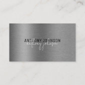 Metallic geborsteld staal minimalistische eenvoudi visitekaartje (Achterkant)