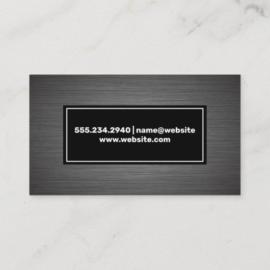 Metallic geborsteld visitekaartje (Achterkant)