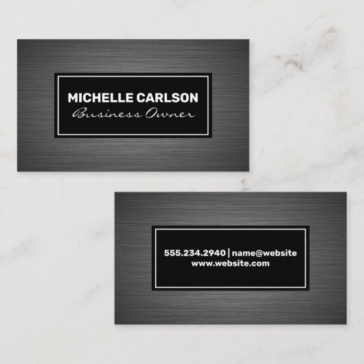 Metallic geborsteld visitekaartje (Voorkant / Achterkant)