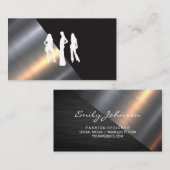 Metallic geborsteld | Zwarte textuur Visitekaartje (Voorkant / Achterkant)