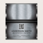 Metallic geborstelde achtergrond | QR-code Visitekaartje (Buitenkant ongevouwen)