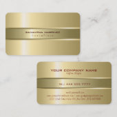 Metallic geel goud ontwerp roestvrij staal look visitekaartje (Voorkant / Achterkant)
