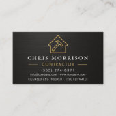 Metallic General Construction Black Gold QR Code Visitekaartje (Voorkant)