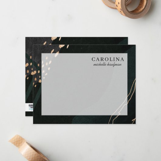 Metallic Geode Note Card Notitiekaartje (Voorkant / Achterkant in situ)