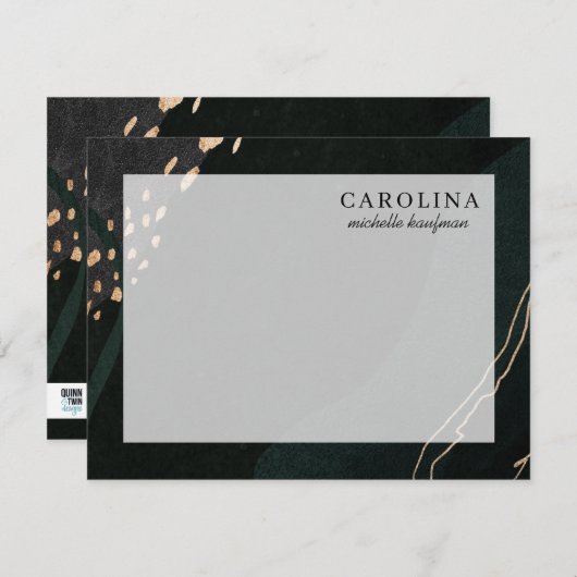 Metallic Geode Note Card Notitiekaartje (Voorkant / Achterkant)