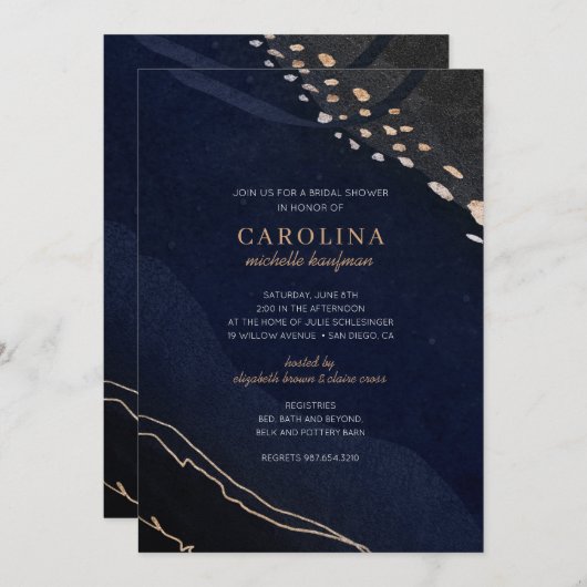 Metallic Geode Vrijgezellenfeest Kaart (Voorkant / Achterkant)