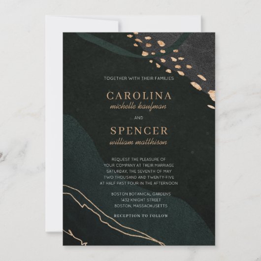 Metallic Geode Wedding Kaart (Voorkant)