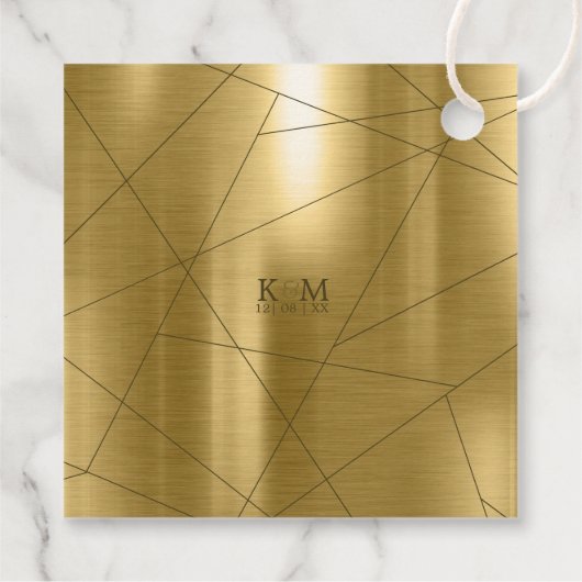 Metallic geometric Bedankt Gold ID648 Bedankjes Labels (Achterkant)