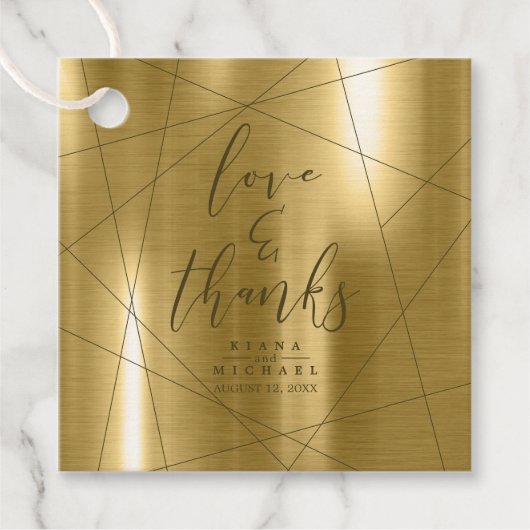 Metallic geometric Bedankt Gold ID648 Bedankjes Labels (Voorkant)