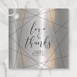 Metallic geometric Bedankt Silver/Black ID648 Bedankjes Labels