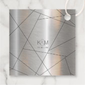 Metallic geometric Bedankt Silver/Black ID648 Bedankjes Labels (Achterkant)