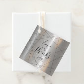 Metallic geometric Bedankt Silver/Black ID648 Bedankjes Labels (In situ)