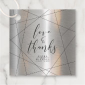 Metallic geometric Bedankt Silver/Black ID648 Bedankjes Labels (Voorkant)