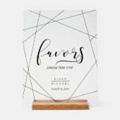 Metallic geometric Favors Silver ID648 Acryl Bord (Voorkant)