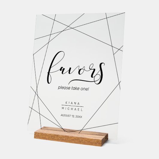 Metallic geometric Favors Silver ID648 Acryl Bord (Hoek)