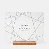 Metallic Geometric Wedding Black ID648 Acryl Bord (Voorkant)