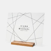 Metallic Geometric Wedding Black ID648 Acryl Bord (Hoek)