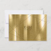 Metallic Geometric Wedding Details Gold ID648 RSVP Kaartje (Achterkant)