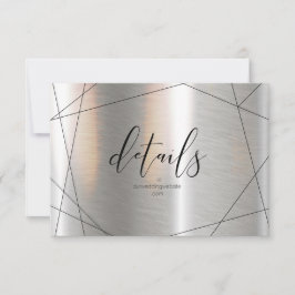 Metallic Geometric Wedding Details Silver ID648 RSVP Kaartje