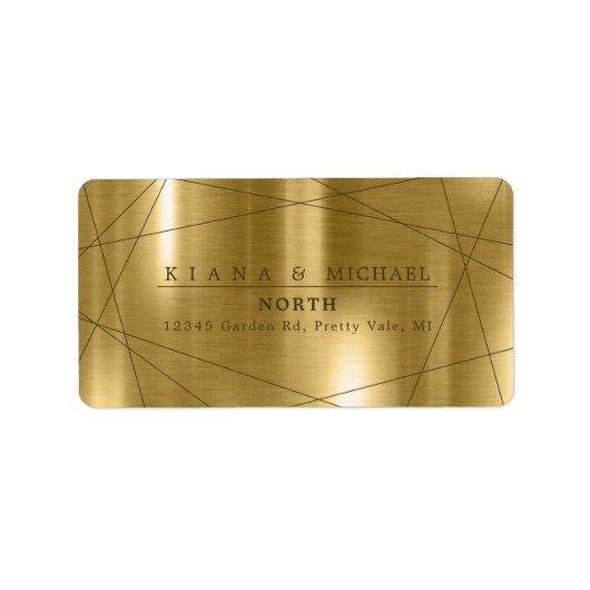 Metallic Geometric Wedding Gold ID648 Etiket (Voorkant)