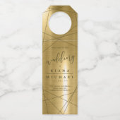 Metallic Geometric Wedding Gold ID648 Flessenhanger (Voorkant)