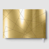 Metallic Geometric Wedding Gold ID648 Gastenboek (Achterkant)