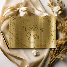 Metallic Geometric Wedding Gold ID648 Gastenboek