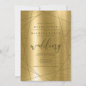 Metallic Geometric Wedding Gold ID648 Kaart (Voorkant)