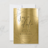 Metallic Geometric Wedding Gold ID648 Save The Date (Voorkant)