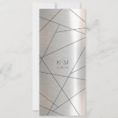 Metallic Geometric Wedding Menu Silver/Black ID648 (Achterkant)