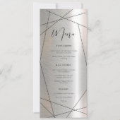 Metallic Geometric Wedding Menu Silver/Black ID648 (Voorkant)