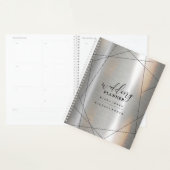 Metallic Geometric Wedding Plans Silver/Blk ID648 Planner (Display)