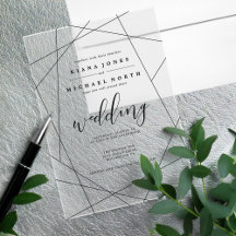Metallic Geometric Wedding Silver/Black ID648